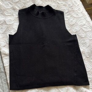 Banana Republic Black Ribbed Mock Neck Sleeveless Top
